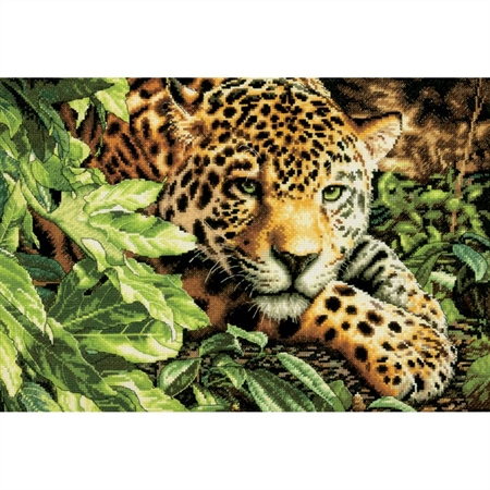 Gold Collection Leopard In Repose Counted Cross Stitch Kit